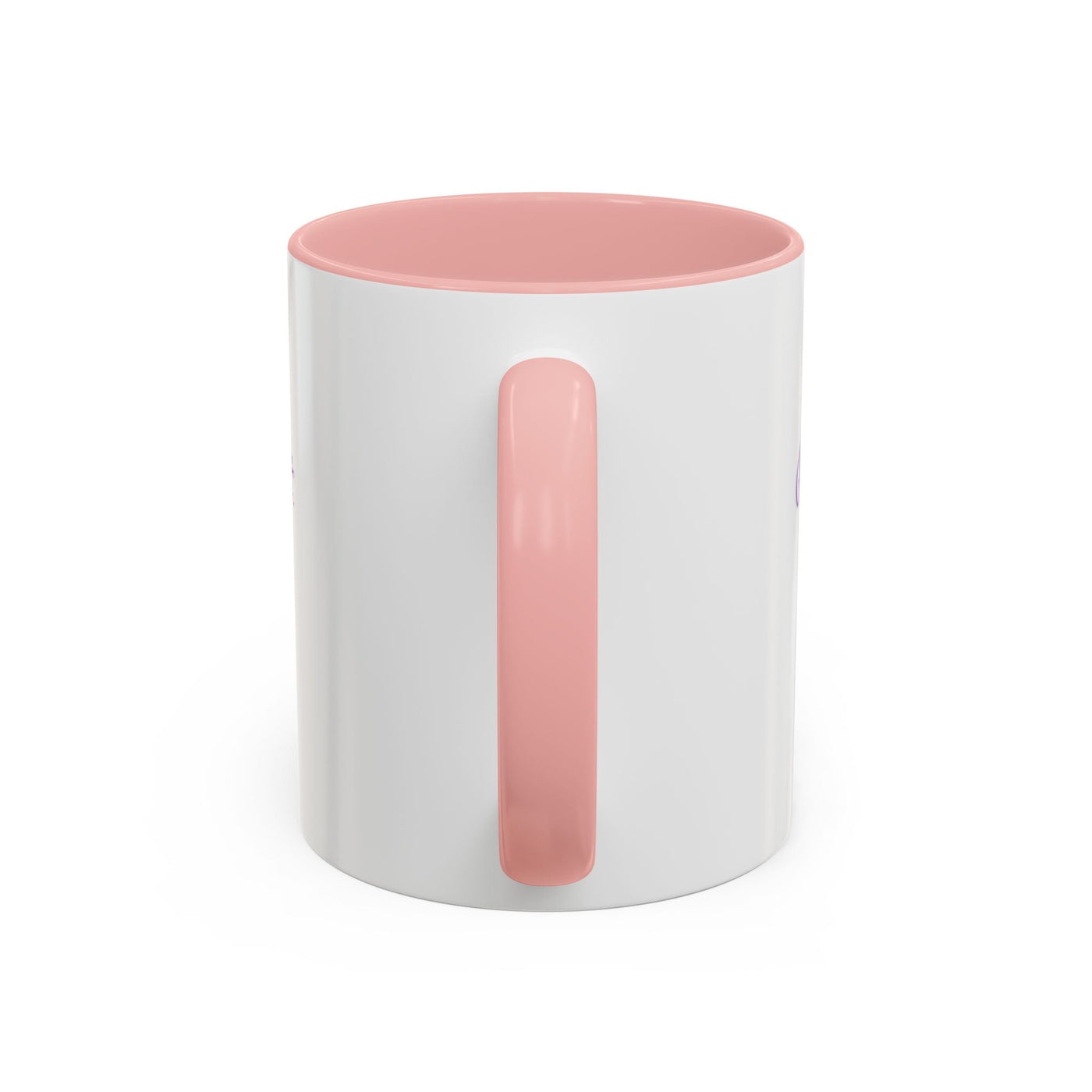 Inspirational Butterfly Coffee Mug with pink handle and interior, ceramic design with motivational infinity pattern.