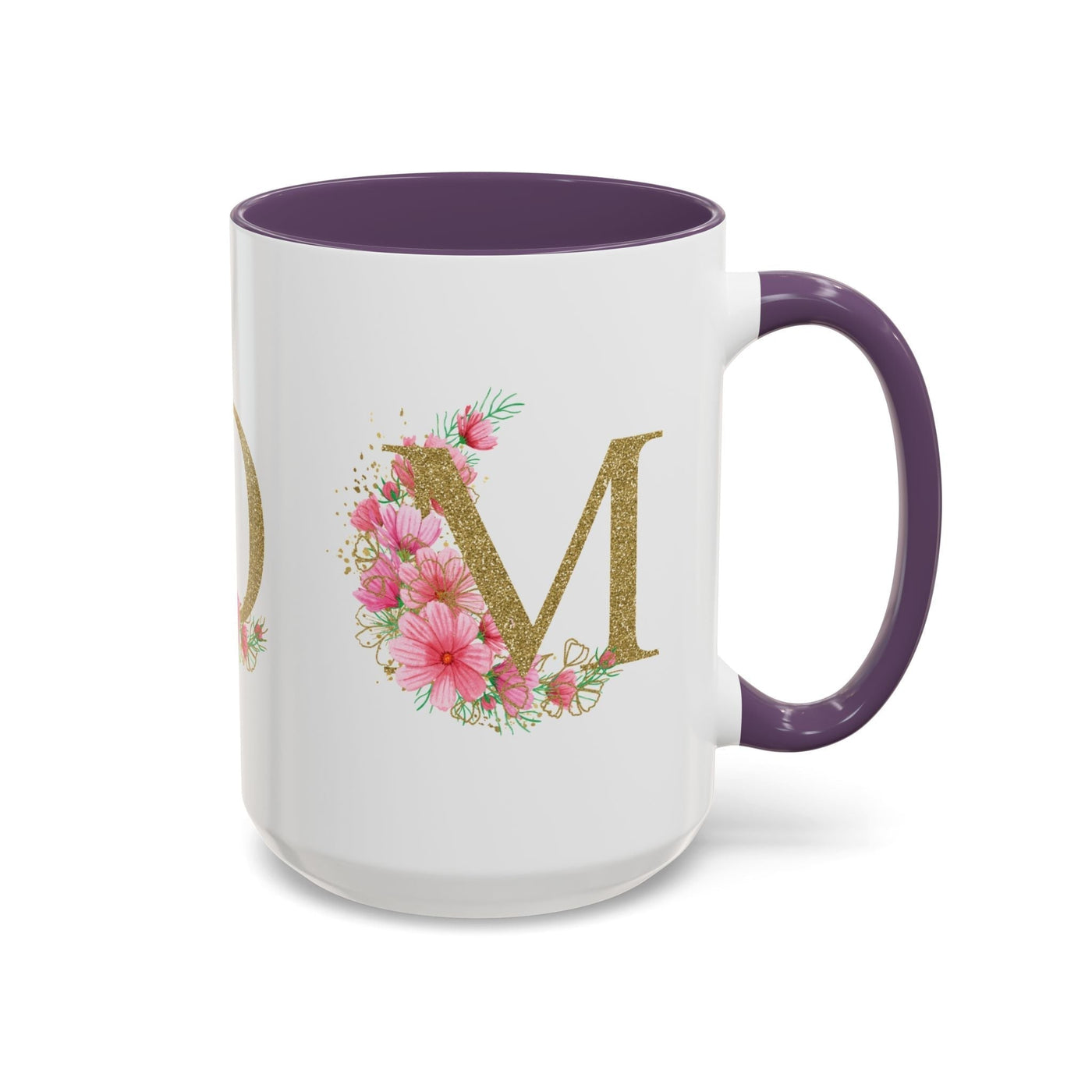 Mother's Day Mug with floral accent design, personalized gift for mom, ceramic drinkware.