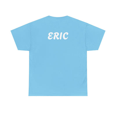 Unique "Be The Only One" barcode t-shirt in blue with a minimalist design