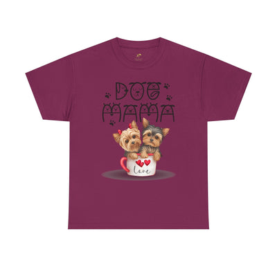 Dog Mama Unisex Tee with playful animal print design for dog lovers.