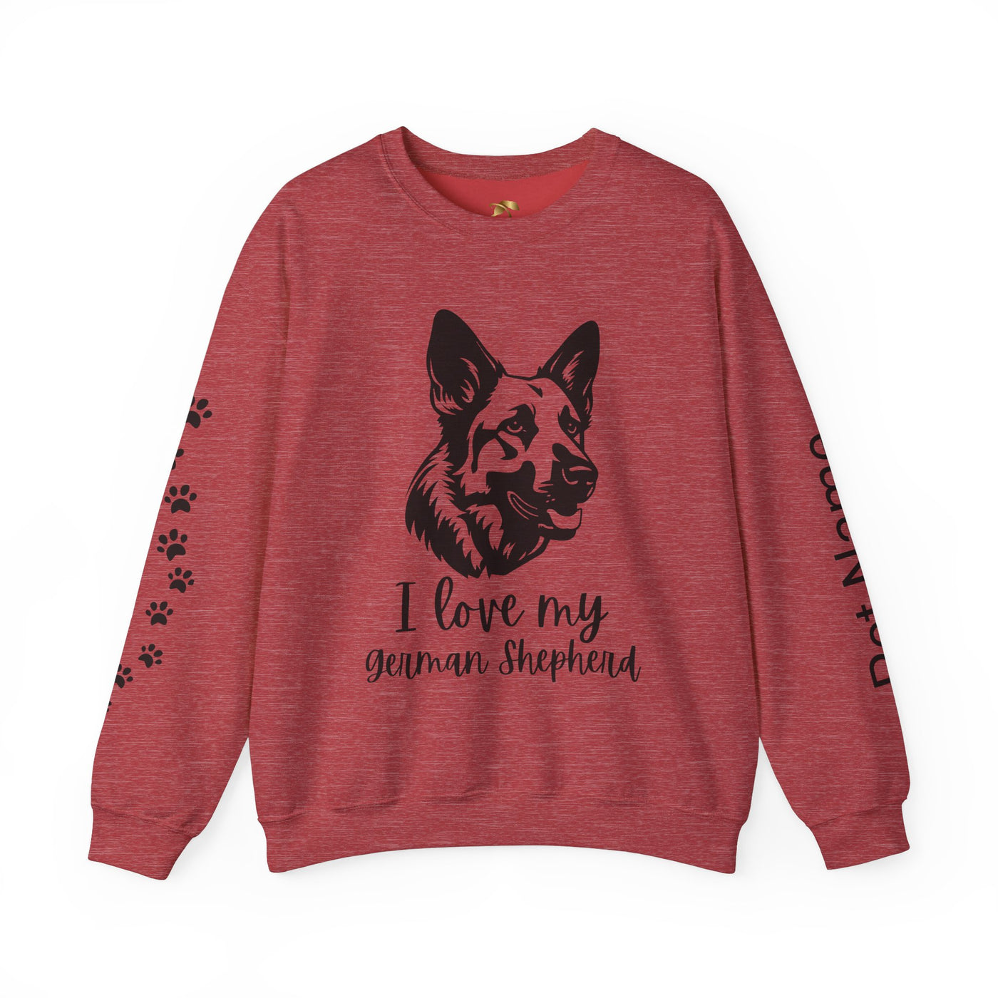 German Shepherd Lover Sweatshirt, Pet's Name Personalized, German Shepherd Dog Owner Apparel, Custom Dog Paw Print Jumper, Comfy Crewneck - NOTALIFY