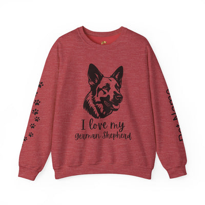 German Shepherd Lover Sweatshirt, Pet's Name Personalized, German Shepherd Dog Owner Apparel, Custom Dog Paw Print Jumper, Comfy Crewneck - NOTALIFY