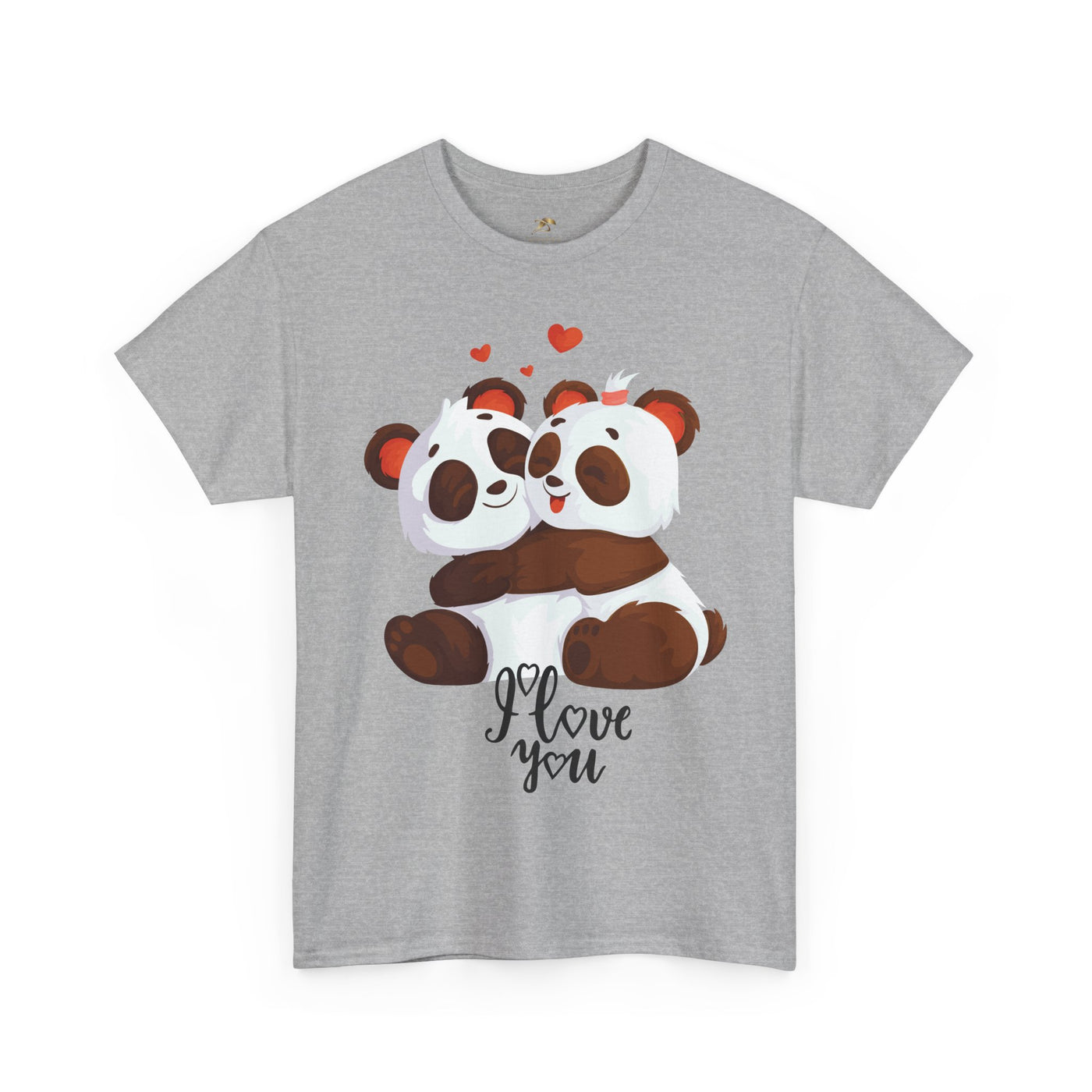 Romantic Panda Tee, Romantic Graphic T-shirt, two panda bears hugging each other with an I love you message - NOTALIFY
