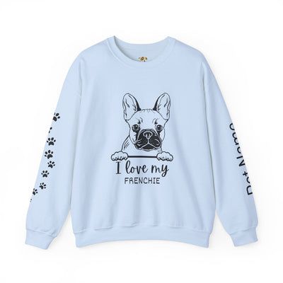 Frenchie Dog Lover Sweatshirt, Pet's Name Personalized Gift Idea, Frenchie Dog Owner Apparel, Custom Dog Paw Print Jumper, Comfy Crewneck