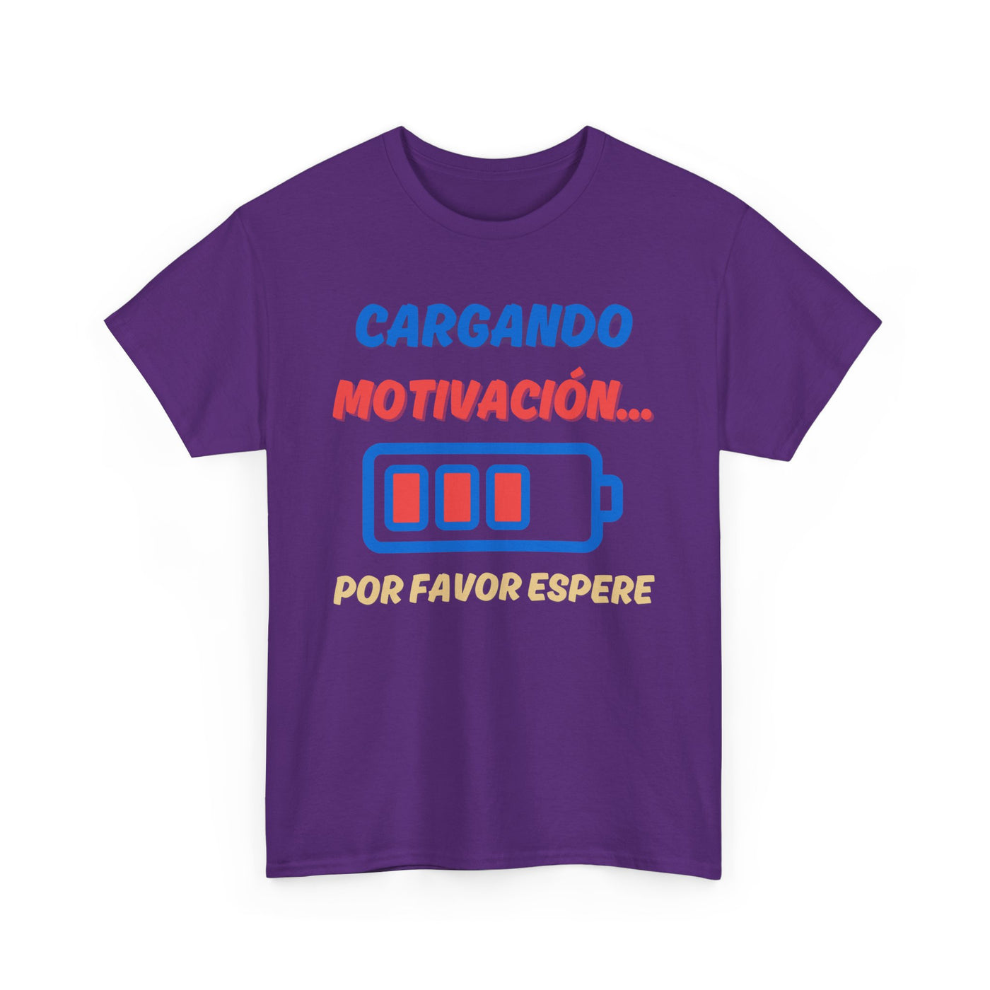 Cargando Motivación, Por Favor Espere Spanish Funny Tee | Loading Motivation Tee | Battery Graphic Shirt | Motivational Quote | Unisex Gift
