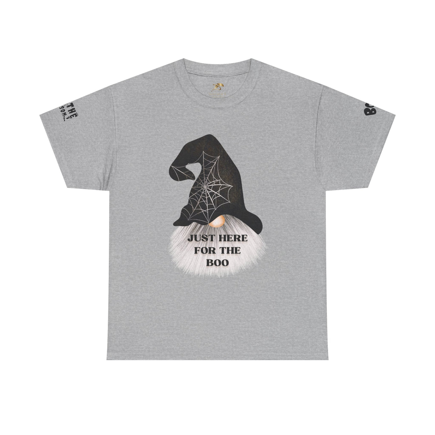 NOTALIFY Halloween Just Here for the Boo Graphic Tee, Spooky T-Shirt, Fun Fall Apparel, Unisex Halloween Tee, Gnome & Bats