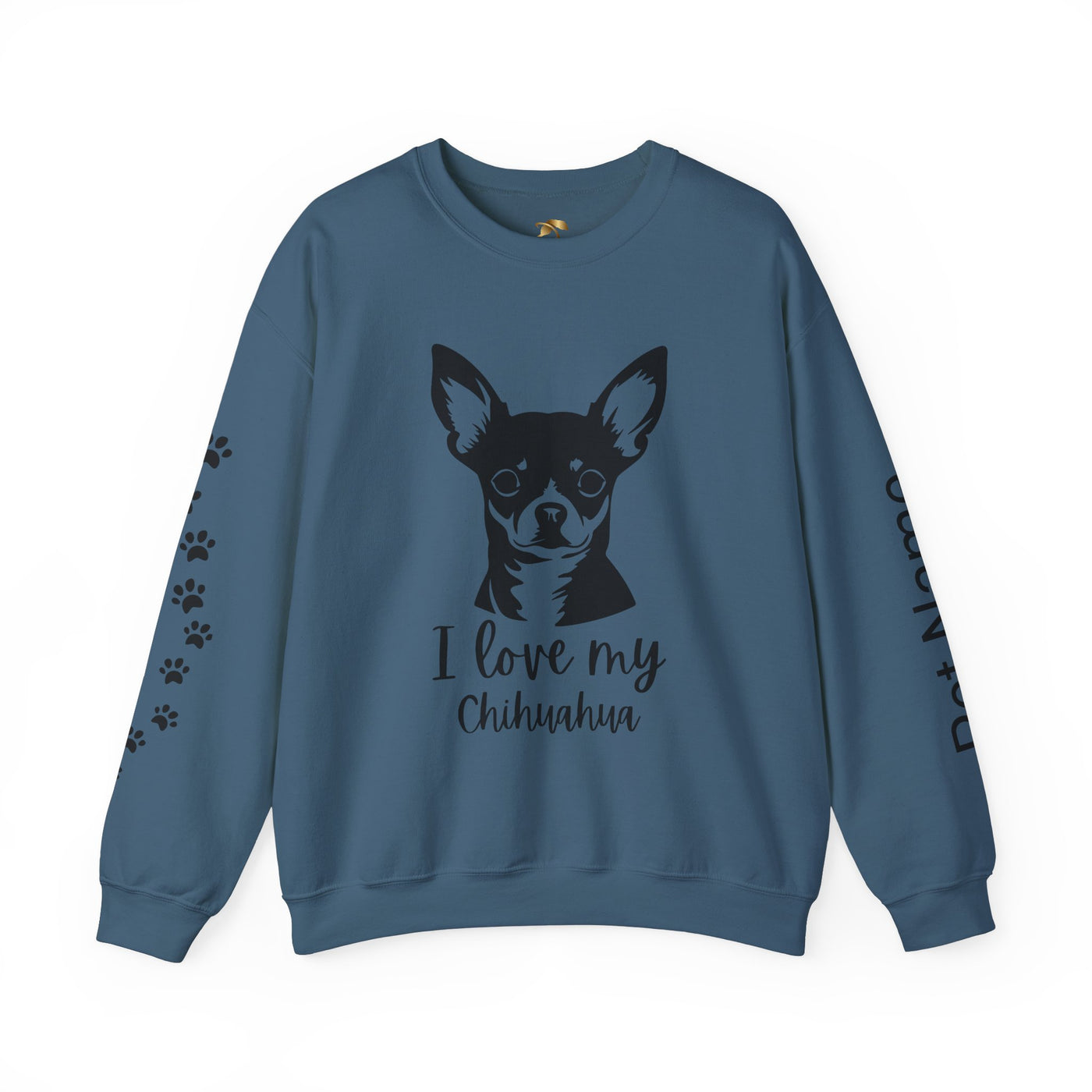 Chihuahua Lover Sweatshirt, Pet's Name Personalized Gift Idea, Chihuahua Dog Owner Apparel, Custom Dog Paw Print Jumper, Comfy Crewneck - NOTALIFY