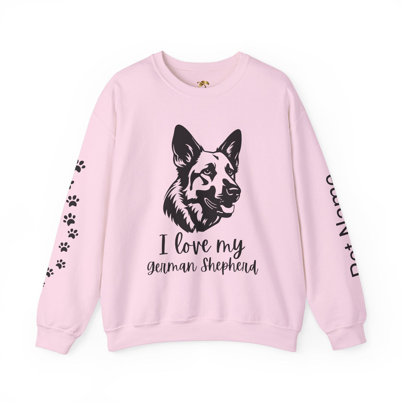 German Shepherd Lover Sweatshirt, Pet's Name Personalized, German Shepherd Dog Owner Apparel, Custom Dog Paw Print Jumper, Comfy Crewneck - NOTALIFY