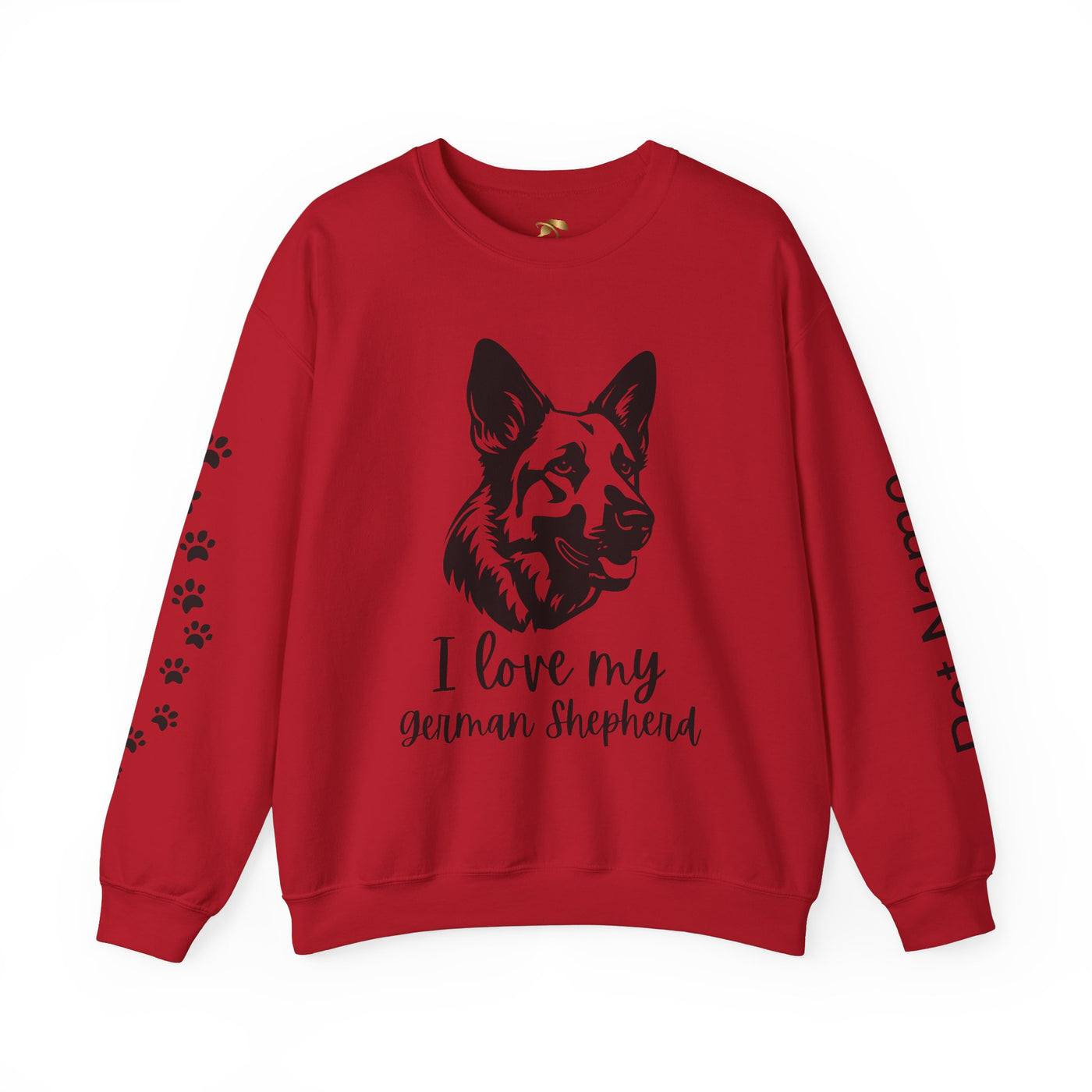 German Shepherd Lover Sweatshirt, Pet's Name Personalized, German Shepherd Dog Owner Apparel, Custom Dog Paw Print Jumper, Comfy Crewneck - NOTALIFY