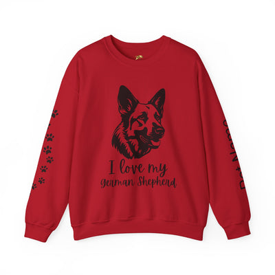 German Shepherd Lover Sweatshirt, Pet's Name Personalized, German Shepherd Dog Owner Apparel, Custom Dog Paw Print Jumper, Comfy Crewneck - NOTALIFY