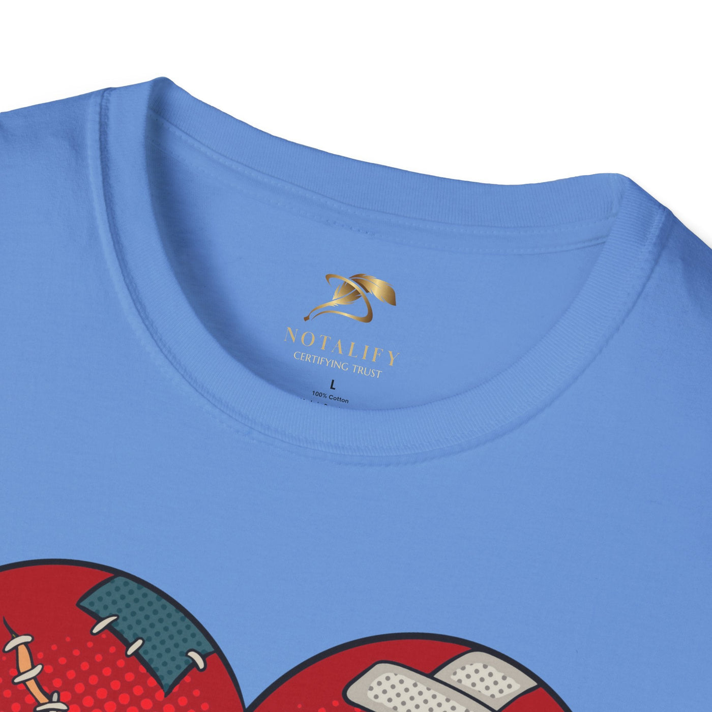 Unisex T-shirt with fixed heart design for Valentine's Day, 100% cotton, Heart Fixed Enamorados.