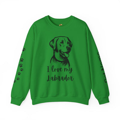 Labrador Lover Sweatshirt, Pet's Name Personalized, Labrador Dog Owner Apparel, Custom Dog Paw Print Jumper, Comfy Crewneck - NOTALIFY