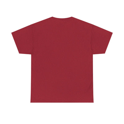 Red unisex t-shirt, classic fit with ribbed knit collar.