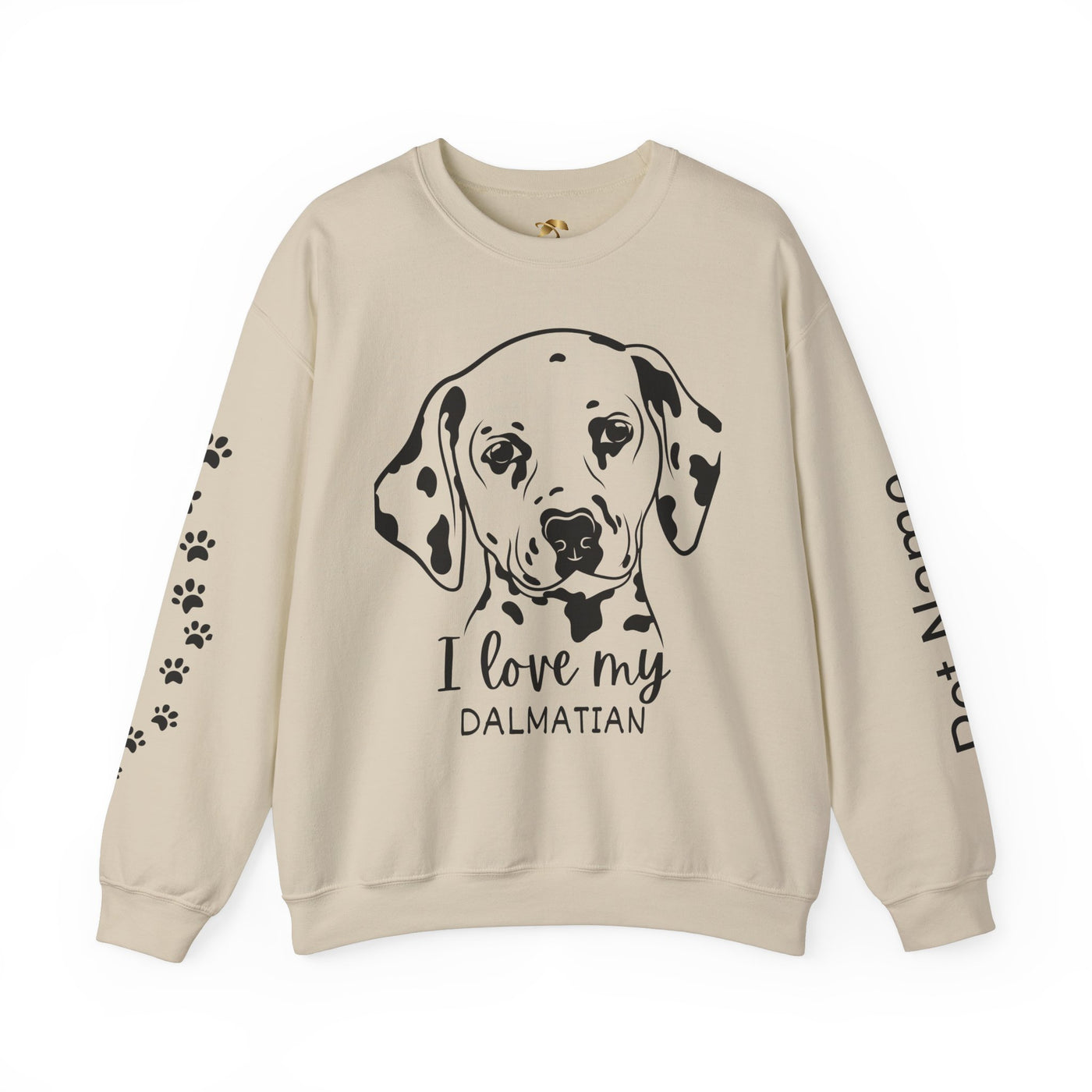 Damatian Dog Lover Sweatshirt, Pet's Name Personalized Gift Idea, Frenchie Dog Owner Apparel, Custom Dog Paw Print Jumper, Comfy Crewneck