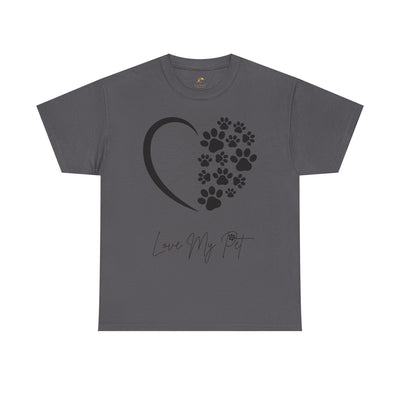 Pet Lover Unisex Heavy Cotton Tee, Love My Pet Shirt, Dog Cat Owner Gift, Animal Lover Apparel, Pet Tee - NOTALIFY