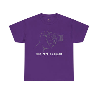 100 Percent Papá 0 Percent Drama Shirt | Funny Spanish Dad Tee | Fathers Day Gift for Dad| Cool Latino Dad Shirt | Parent Humor Graphic Tee