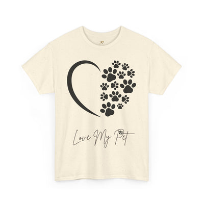 Pet Lover Unisex Heavy Cotton Tee, Love My Pet Shirt, Dog Cat Owner Gift, Animal Lover Apparel, Pet Tee - NOTALIFY