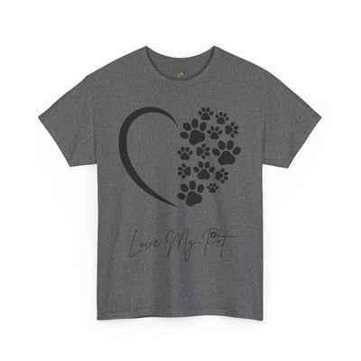 Pet Lover Unisex Heavy Cotton Tee, Love My Pet Shirt, Dog Cat Owner Gift, Animal Lover Apparel, Pet Tee - NOTALIFY