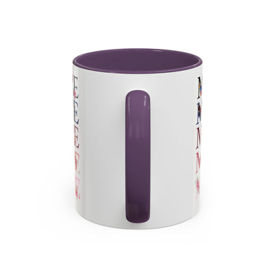 Mother's Day Mug, Accent Coffee Cup with Flowers and Names, Gift for M