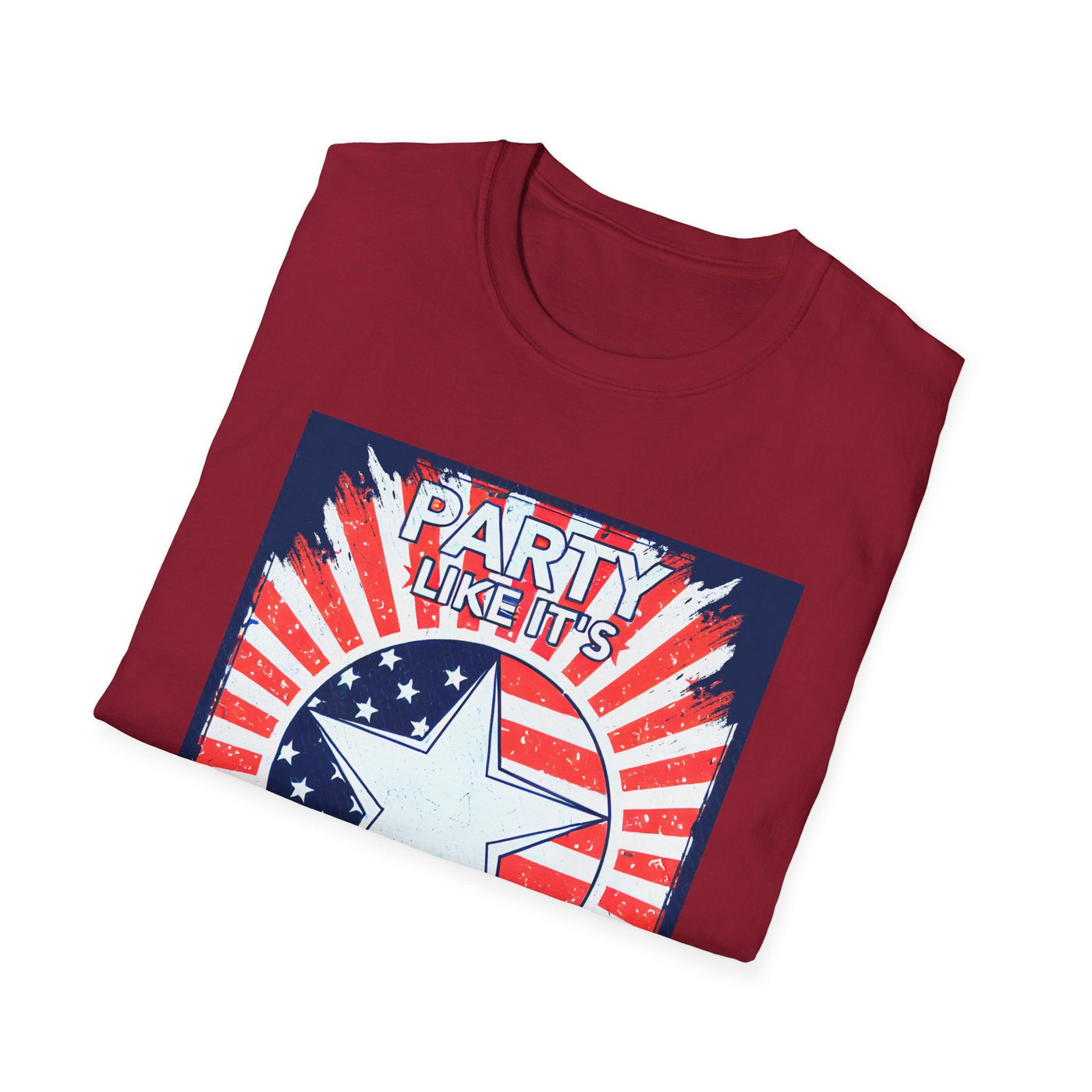Patriotic Party T-Shirt with star design, ideal for Independence Day celebrations.