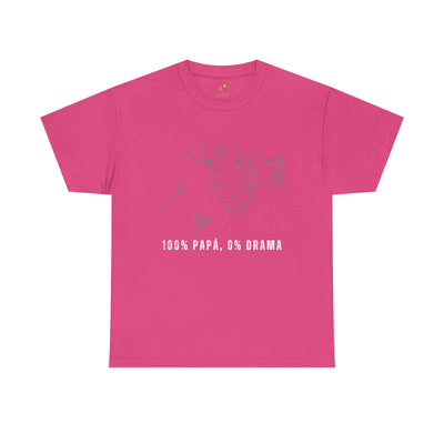 100 Percent Papá 0 Percent Drama Shirt | Funny Spanish Dad Tee | Fathers Day Gift for Dad| Cool Latino Dad Shirt | Parent Humor Graphic Tee