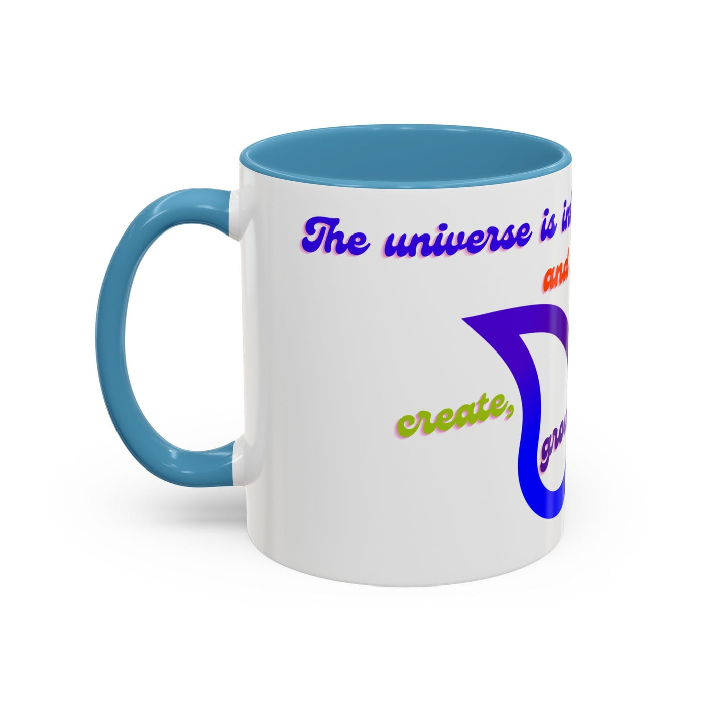 Infinity Butterfly Mug with colorful design, universe theme, available in 11oz and 15oz; ideal gift for creatives.