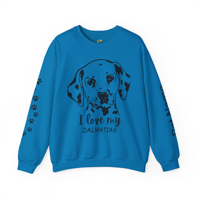 Damatian Dog Lover Sweatshirt, Pet's Name Personalized Gift Idea, Frenchie Dog Owner Apparel, Custom Dog Paw Print Jumper, Comfy Crewneck