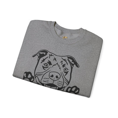 Pit Bull Lover Sweatshirt, Pet's Name Personalized Gift Idea, Pit Bull Dog Owner Apparel, Custom Dog Paw Print Jumper, Comfy Crewneck - NOTALIFY