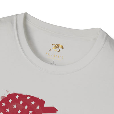 Unisex Patriotic Party Tee with American flag design for July 4th celebrations.