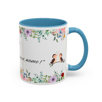 Inspirational ceramic cup with floral design and quote "Bloom where you are planted," perfect gift for tea or coffee lovers.