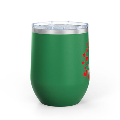 Positive Affirmation Wine Tumbler, 12oz stainless steel insulated cup with a leak-proof lid, featuring "You're enough" design.