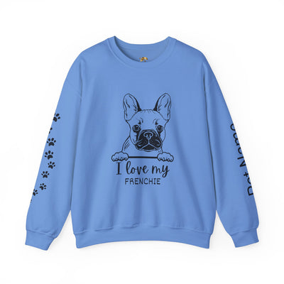 Frenchie Dog Lover Sweatshirt, Pet's Name Personalized Gift Idea, Frenchie Dog Owner Apparel, Custom Dog Paw Print Jumper, Comfy Crewneck