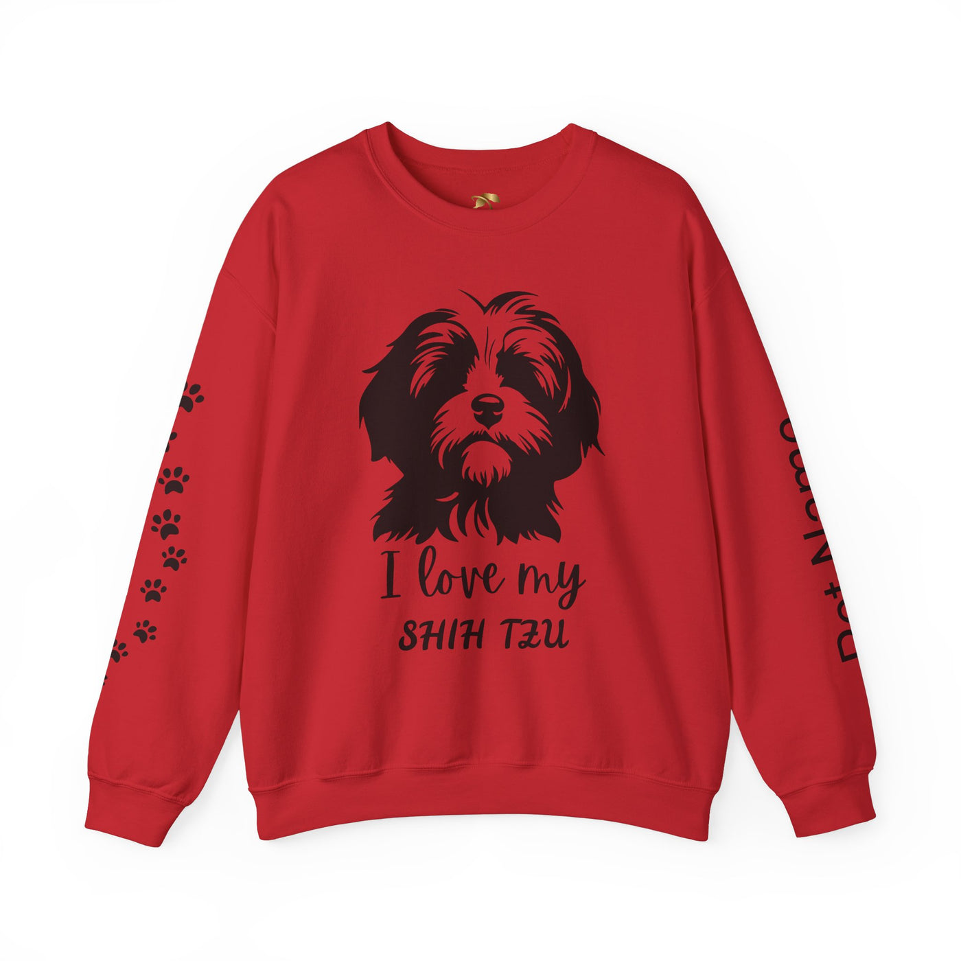 Shih Tzu Dog Lover Sweatshirt, Pet's Name Personalized Gift Idea, Frenchie Dog Owner Apparel, Custom Dog Paw Print Jumper, Comfy Crewneck