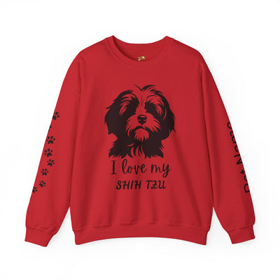 Shih Tzu Dog Lover Sweatshirt, Pet's Name Personalized Gift Idea, Frenchie Dog Owner Apparel, Custom Dog Paw Print Jumper, Comfy Crewneck