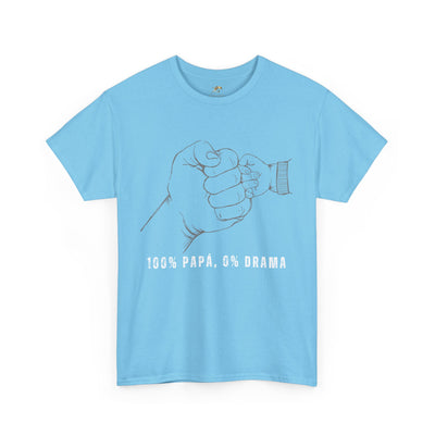 100 Percent Papá 0 Percent Drama Shirt | Funny Spanish Dad Tee | Fathers Day Gift for Dad| Cool Latino Dad Shirt | Parent Humor Graphic Tee