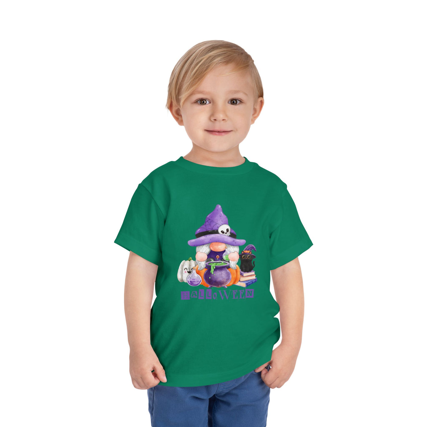 NOTALIFY Halloween Gnome Toddler TEE 1| Cute Fall Tee with Pumpkin | Soft Cotton Short Sleeve | Spooky Autumn Outfit for Kids