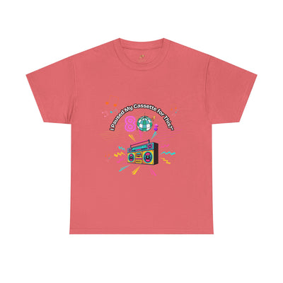 Retro Cassette Tape Unisex Heavy Cotton Tee, Vintage Music Lover Shirt, 80s Nostalgia Graphic Tee, Pause Cassette Player Shirt, Mixtape Fan - NOTALIFY
