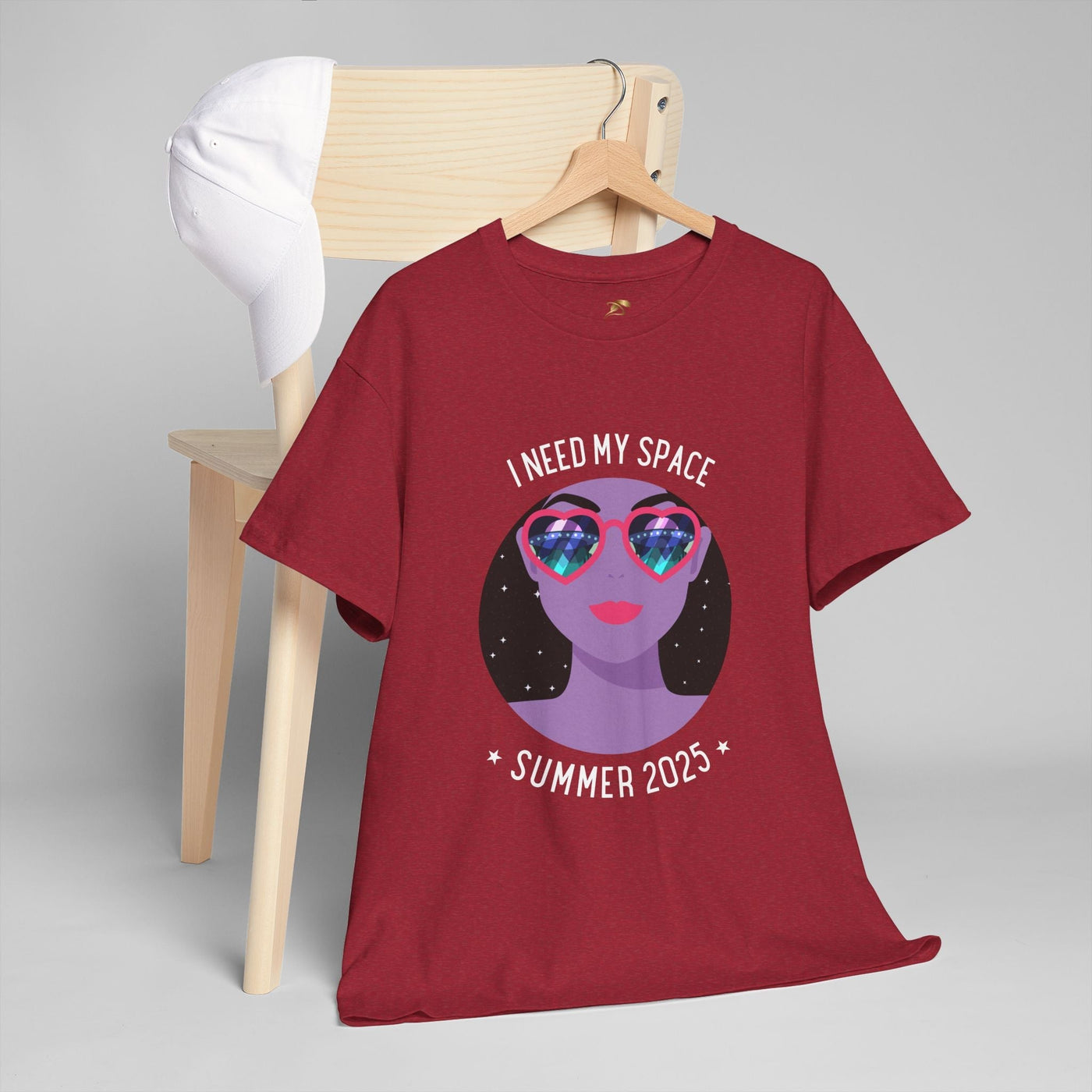 Astronaut Space Vibes Tee with galaxy graphic design on display, perfect for space lovers and relaxation.