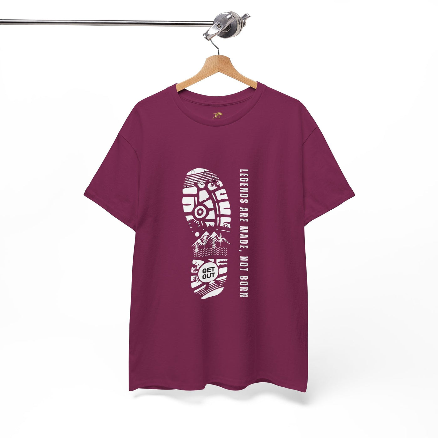 Unisex heavy cotton tee with "Legends are made NOT BORN" graphic, inspirational design.
