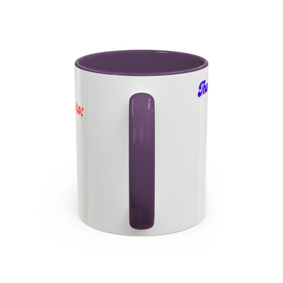 Infinity Butterfly Mug with purple interior and handle, 11oz or 15oz, universe theme, ideal for creative gifts.