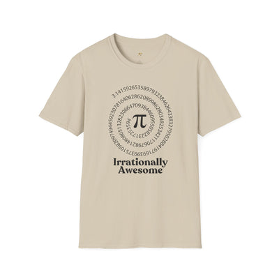Pi Day Unisex Softstyle T-Shirt, Math Geek Gift, Irrationally Awesome 