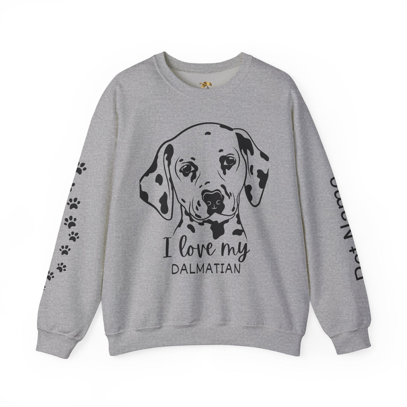 Damatian Dog Lover Sweatshirt, Pet's Name Personalized Gift Idea, Frenchie Dog Owner Apparel, Custom Dog Paw Print Jumper, Comfy Crewneck