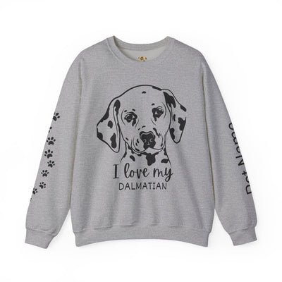 Damatian Dog Lover Sweatshirt, Pet's Name Personalized Gift Idea, Frenchie Dog Owner Apparel, Custom Dog Paw Print Jumper, Comfy Crewneck