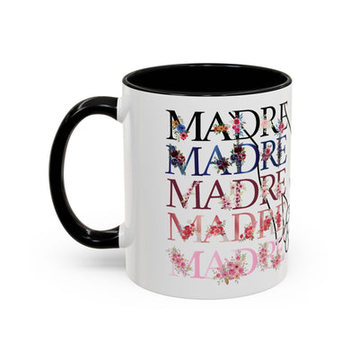Mother's Day Mug, Accent Coffee Cup with Flowers and Names, Gift for M