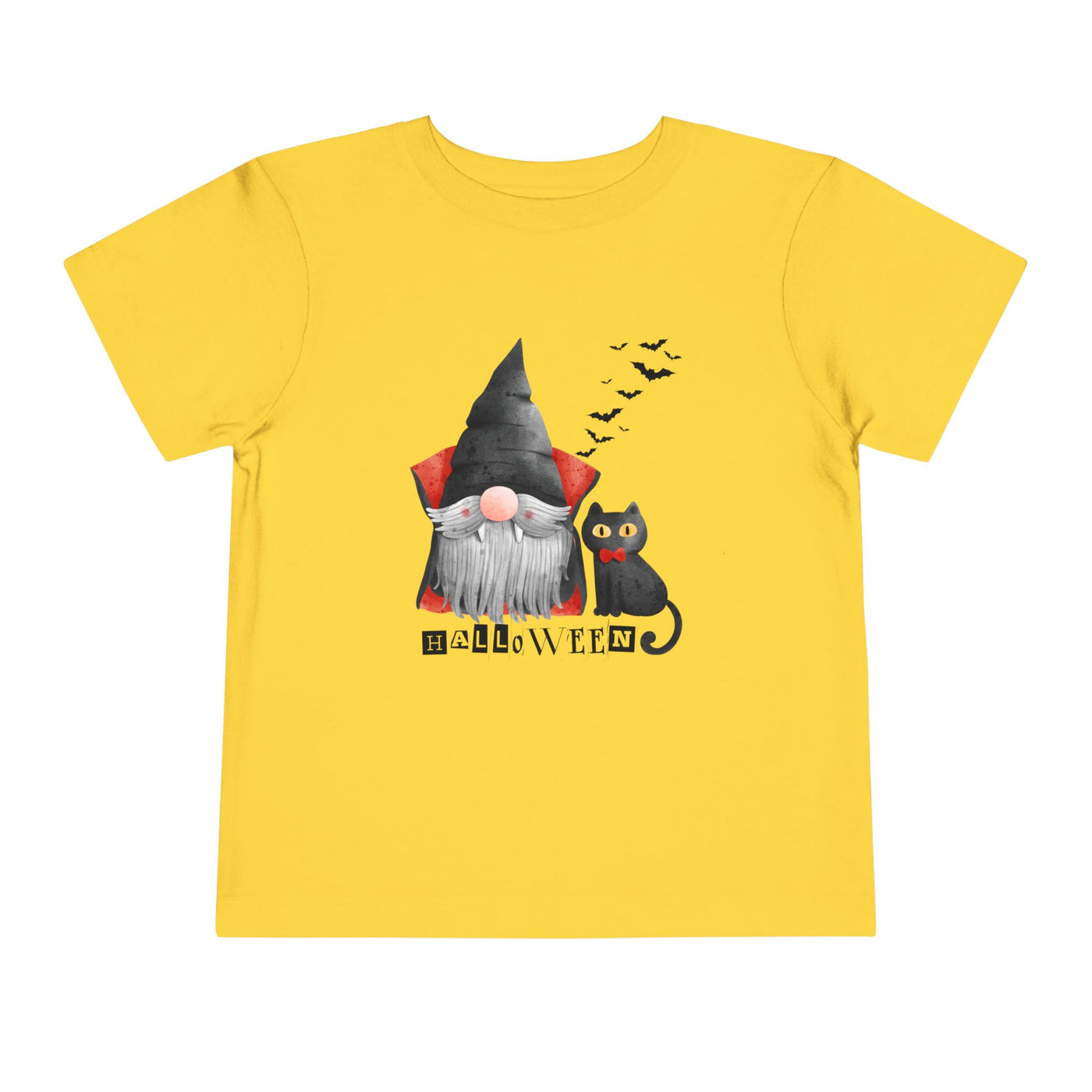 NOTALIFY Boo Halloween Gnome-CAT Toddler T-Shirt | Cute Fall Tee with Candy Bucket | Soft Cotton Short Sleeve | Spooky Outfit