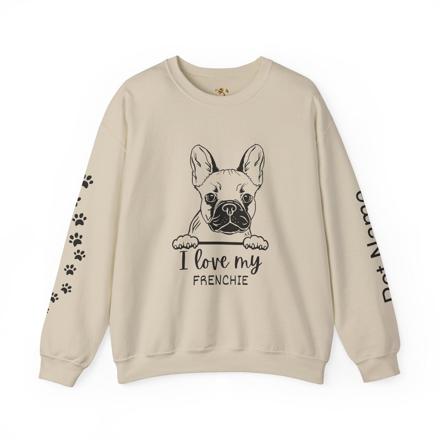 Frenchie Dog Lover Sweatshirt, Pet's Name Personalized Gift Idea, Frenchie Dog Owner Apparel, Custom Dog Paw Print Jumper, Comfy Crewneck