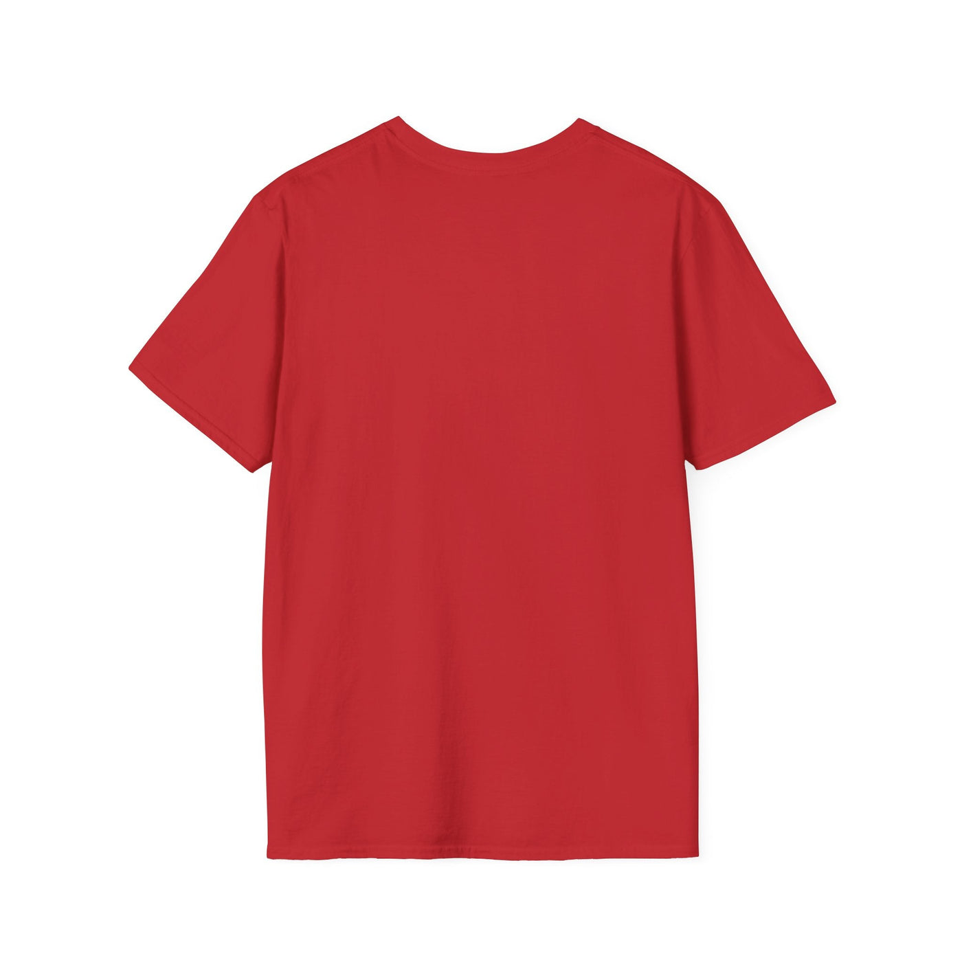 Red patriotic party t-shirt with seamless design and elastic ribbed collar for Independence Day celebrations.