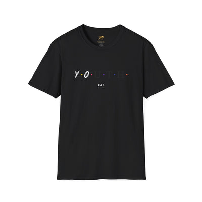 Youth Day Celebration unisex black t-shirt with colorful dot graphic, lightweight cotton casual wear