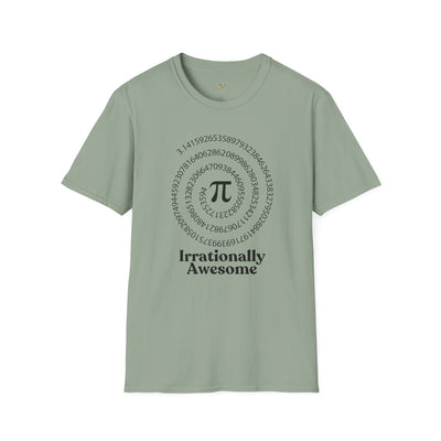 Pi Day Unisex Softstyle T-Shirt, Math Geek Gift, Irrationally Awesome 