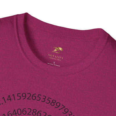 Pi Day Unisex Softstyle T-Shirt, Math Geek Gift, Irrationally Awesome Tee, March 14 Celebration Shirt, Mathematics Lover Top - NOTALIFY